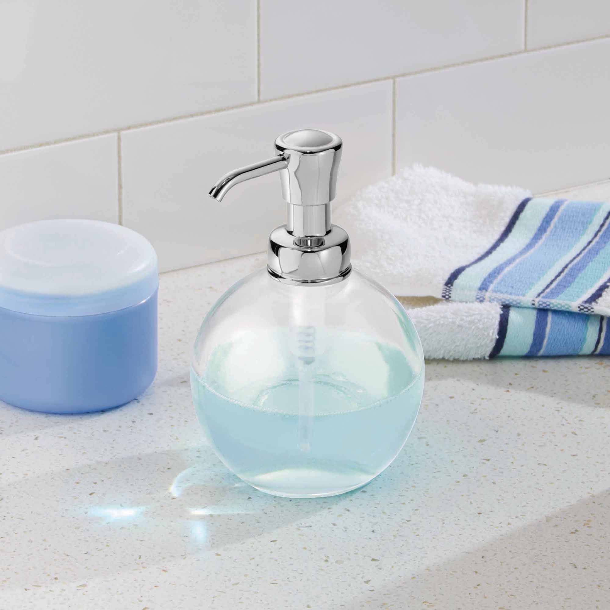 Brushed//Matte Charcoal Tall InterDesign Metro Rustproof Aluminum Soap Dispenser Pump for Kitchen or Bathroom