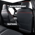 thumbnail image 7 of Coverado Custom Front Seat Covers Waterproof Faux Leather Seat Protectors, Fit For 2015-2023 F150, 2017-2023 F250 F350 Crew Cab, Black&Red Trim, 7 of 7