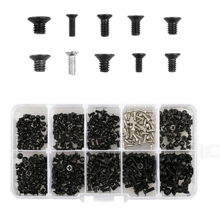 4 Screw Non Recessed 500 Pieces Laptop Notebook Computer Screw Set Kit, M2 M2.5 M3 Screw Set Stainless Flat Cross Recessed Pan Head Screw Assortment Kit ()