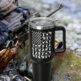 thumbnail image 3 of Gifts for Men 40oz Hunting Tumbler 40oz Tumbler with Handle and Straw I''d Rather Be Hunting Coffee Travel Mugs Patriotic Tumbler with Handle Deer Hunting Gifts for Men Dad Husband, 3 of 6