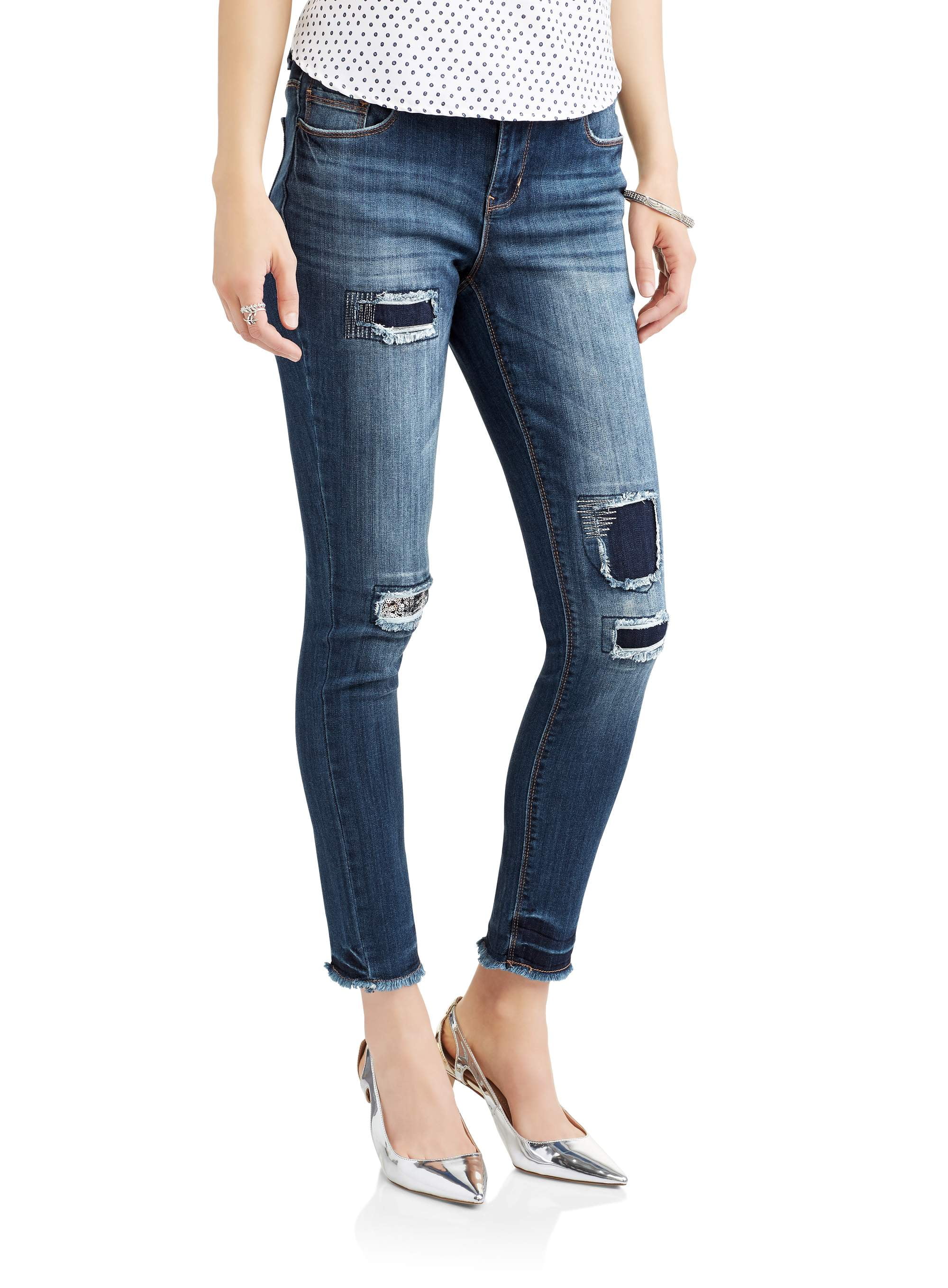 Women's Sequin Backed Ripped and 