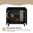 thumbnail image 3 of PHOYAL Fluted Sideboard and Buffets, Black Buffet Cabinet with 2 Doors and Adjustable Shelves, Accent Cabinet for Living Room Kitchen Entryway, 3 of 10