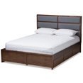 thumbnail image 1 of Baxton Studio Macey Dark Grey Fabric King Size Storage Platform Bed, 1 of 11