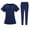 Navy, variant on SAATLERI Medical Scrubs for Women Men Cozy Fit Scrub Set with Top Pants Nurse Uniforms Workwear