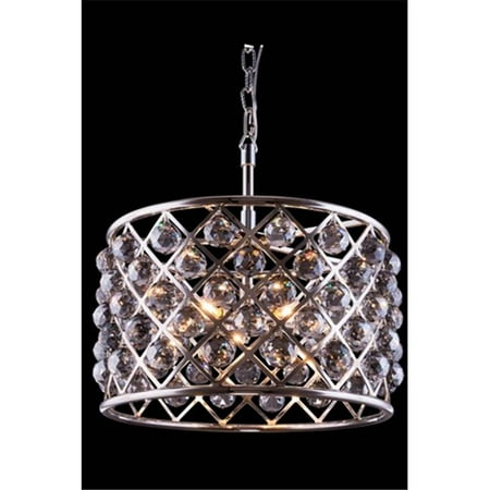 

1206D20PN-SS-RC 20 Dia. x 13 H in. Madison Pendent Lamp - Polished Nickel Royal Cut Silver Shade Crystals