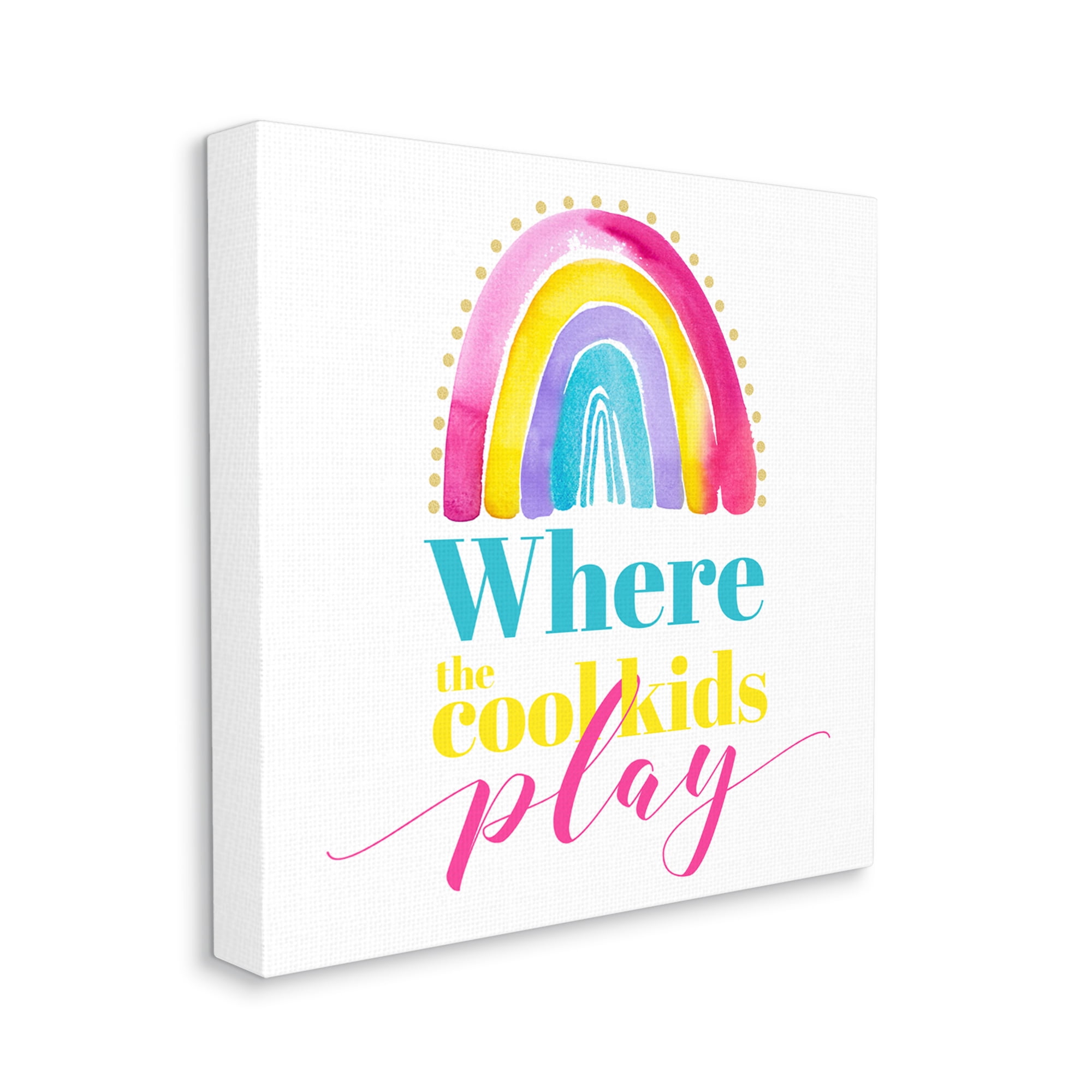 Stupell Industries Cool Kids Play Phrase Inspirational Painting Gallery Wrapped Canvas Print Wall Art, 30 x 30
