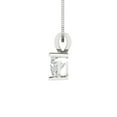 thumbnail image 3 of Clara Pucci 18K White Solid Hypoallergenic Gold 0.5Ct Clear Zircon Heart Cut Solitaire Designer Necklace Pendant For April, 3 of 7