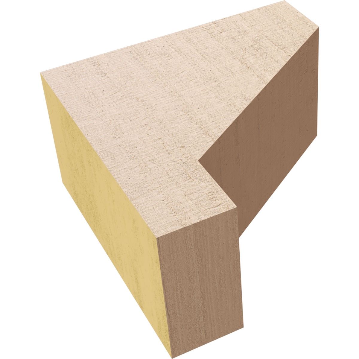 2"W x 4"D x 4"H Classic Clemmons Rough Cedar Woodgrain TimberThane Corbel, Primed Tan