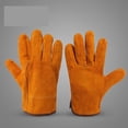 thumbnail image 1 of Men Work Gloves Soft Cowhide, Hunting Driving Welding Security Protection Mechanic Glove, 1 of 5