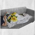 thumbnail image 6 of Letter Y Soft Flannel Fleece Blanket, Bell Flower Natural Representation in Abstract Design Nature Themed Print, Cozy Plush for Indoor and Outdoor Use, 60" x 80", Yellow Green Black, by Ambesonne, 6 of 6