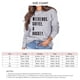 thumbnail image 5 of Sudadera de cuello redondo de manga larga para mujer con letras estampadas, ajuste holgado para días informales, talla M Sudadera gris de otoño, 5 of 5