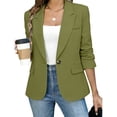 thumbnail image 2 of Vinsonshop Womens Casual Blazers Open Front Long Sleeve Work Office Suit Jackets Blazer Light Green XL, 2 of 7