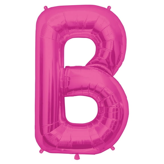 Northstar Alphabet Letter B Shape Solid Jumbo Helium 34" Foil Balloon, Magenta