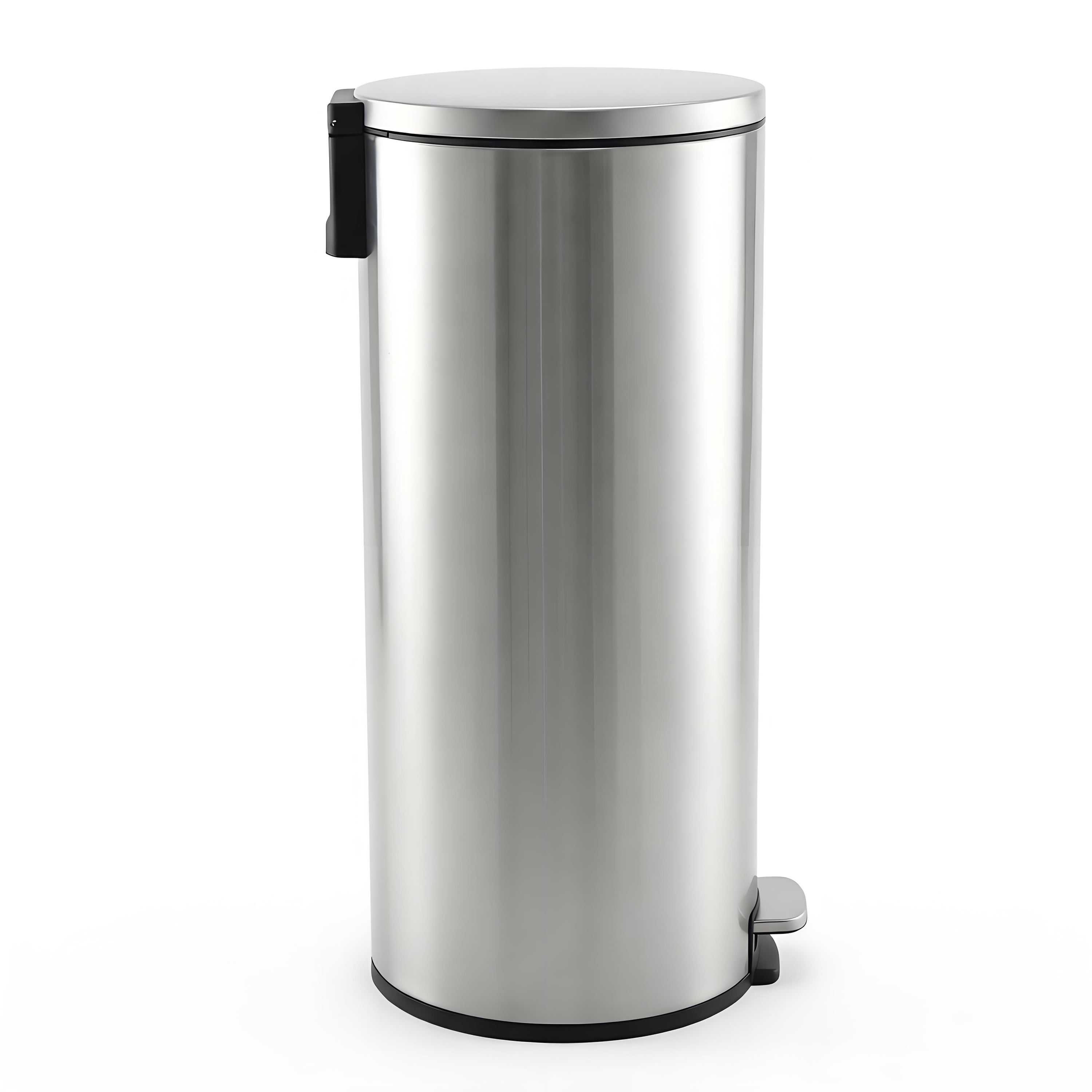 Better Homes & Gardens Kitchen Trash Can, 30 Litre Stainless Steel Round Step Garbage Bin with Soft Close Lid, Silver