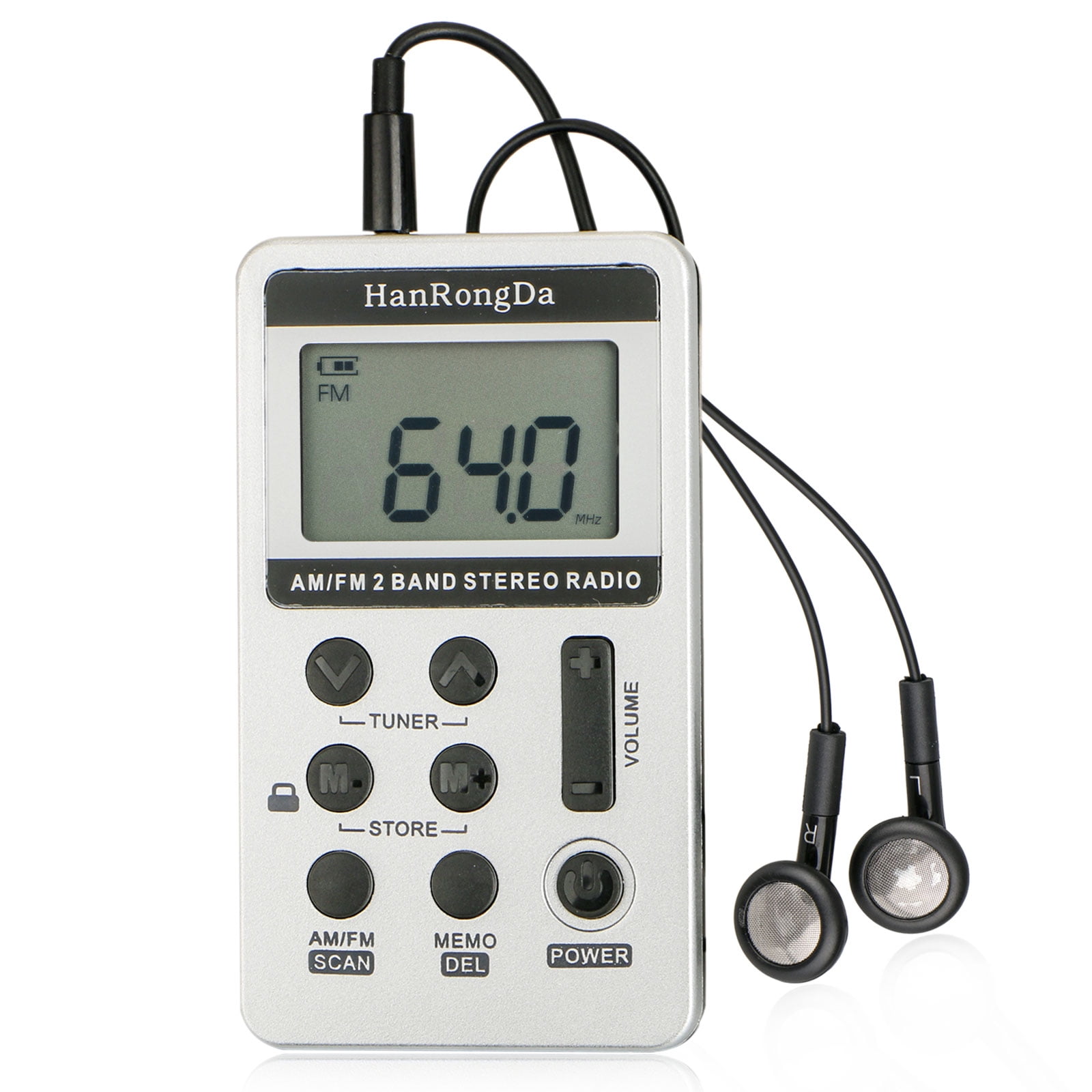 Mini Digital Portable Pocket LCD AM FM Radio 2 Band Stereo Receiver w//Headphone
