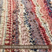 American Heritage Red Blue Homespun Plaid Cotton Fabric 22 pc 2.5 X 44 Precut Roll (Jelly Roll) by JCS