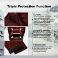 thumbnail image 5 of Men's Fleece Lined Water Resistant Ski Snow Pants Thermal Insulated Windproof Outdoor Pants with 3 Zipper Pockets Burgundy, 5 of 8