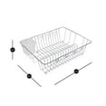 thumbnail image 3 of Smart Design Dish Drainer Rack - Small - In Sink or Counter Drying - Steel Metal Wire - Cutlery, Plates, Dishes, Cups, Silverware Organization - Kitchen (Chrome - 14 x 5.5 Inch), 3 of 3