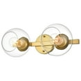 thumbnail image 2 of Living District Rogelio 2-Light Iron & Glass Bath Sconce in Brass/Clear, 2 of 5