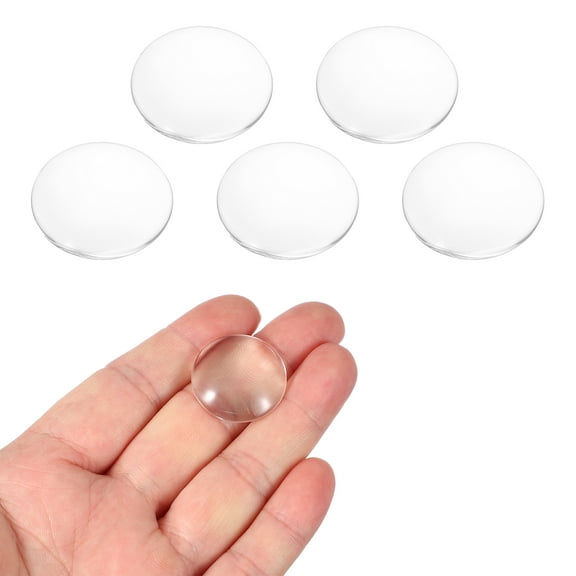 Uxcell 5 Pcs Convex Lens, 25mm OD 36mm Focal Length Magnifier Lens Optical Lenses Borosilicate Magnifying Glass Flat Convex for DIY Crafts Office Home Science LED Spotlights Flashlights