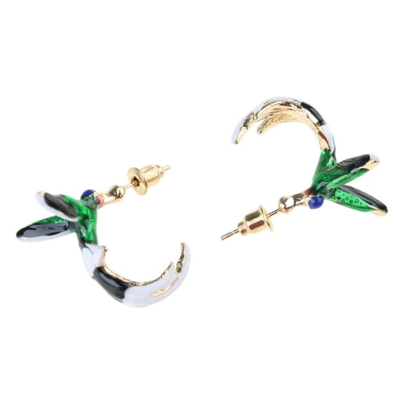 FENOHREFE Eye Catching Hummingbird Alloy Earrings Trendy Crafted Ear Jewelry with Elegant Accessory for Everyday Use