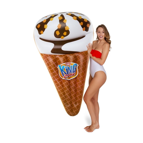 Popsicle Inflatable Pool Float - Creamsicle, Rainbow, Cyclone, Firecracker, and More - Durable, Large Floats - Perfect for Pool, Beach, Party (King Cone)