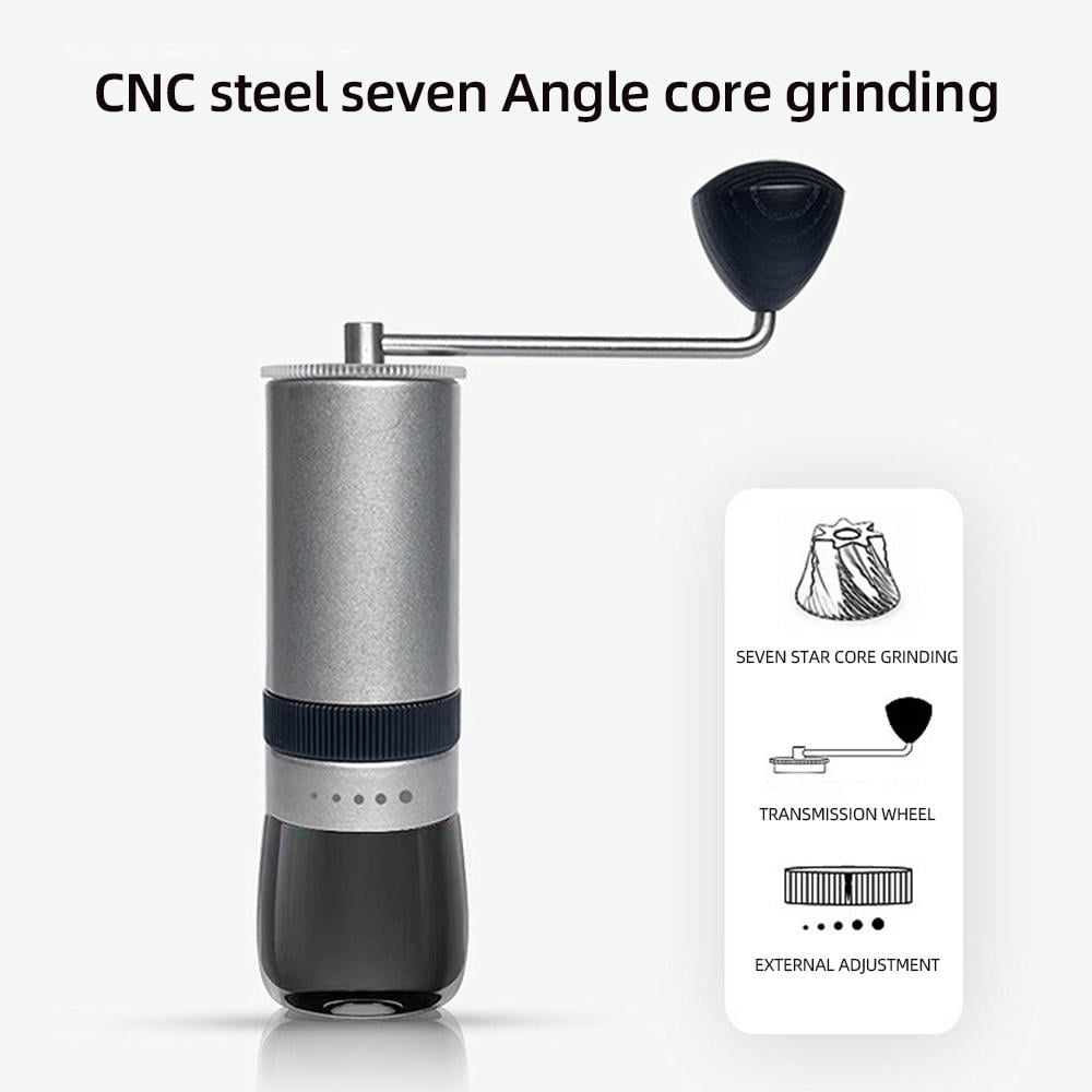 BIMZUC Manual Hand‑Crank Coffee Grinder – 5‑Speed CNC Steel Burr, 30g Powder & 25g Bean Capacity, Portable & Durable for Home, Office & Travel
