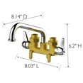 thumbnail image 3 of Design House Ashland Laundry Tub 2-Handle Faucet for Utiliy Room, Rough Brass and Chrome, 3 of 14