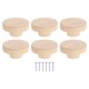 thumbnail image 1 of Uxcell 6 Pack Perilla de Cajón Redonda de Madera, 2" de Diámetro, Perillas Planas Redondas de Madera con Tornillos para Cajón de Muebles, Vestidor, Armario, Alacena, 1 of 6