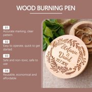 CCOCC Wood Burning Pen Kit with 3 Reusable Stencils - DIY Wood Burning Marker & Pyrography Tool for Beginners, Leather, Paper - Creative Gifts for Woodworking Hobbyists