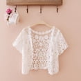 thumbnail image 2 of Womens Tassels Lace Bolero Shrugs Short Sleeve Crop Top Crochet Floral Open Front Cardigan for Wedding Evening Dresses, 2 of 16