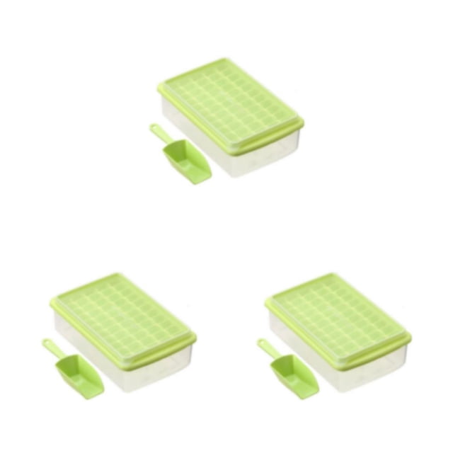 Wosthever Bandeja de cubitos de hielo de 55 rejillas con tapa Barra de fiesta de plástico flexible Accesorios de refrigerador livianos para Type1 NO1