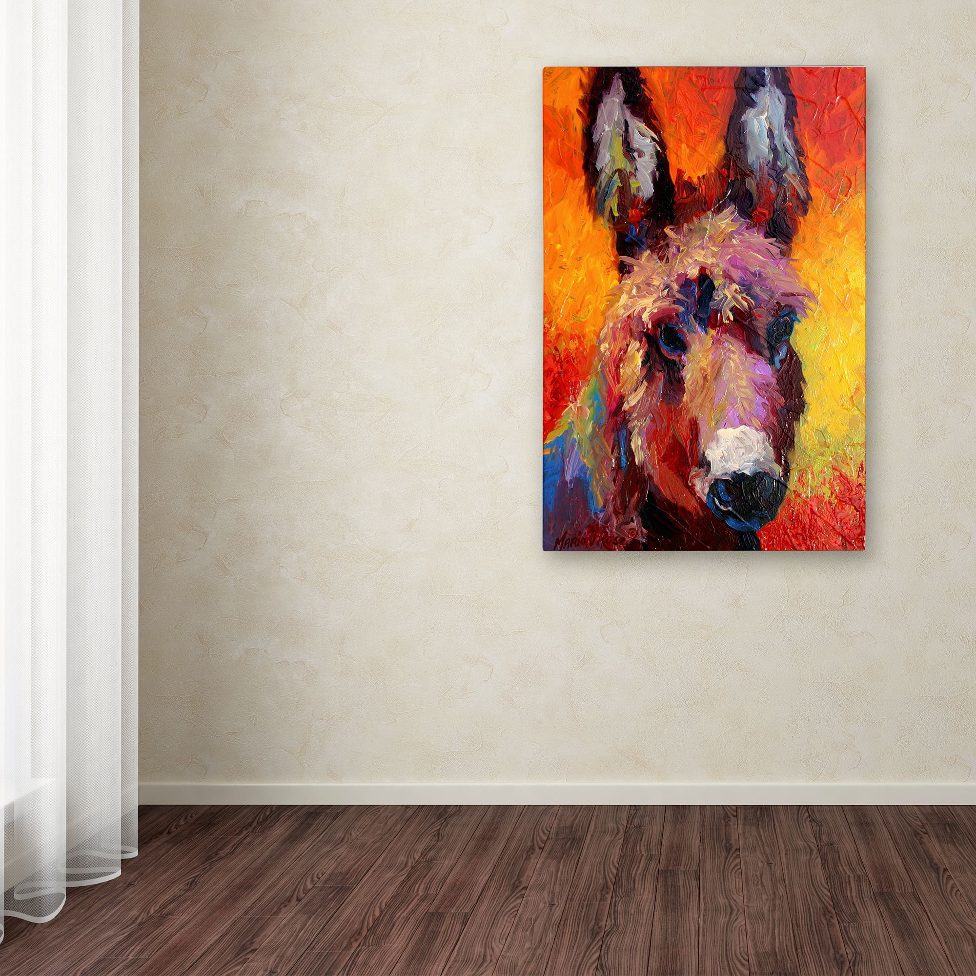 Trademark Fine Art 'Donkey Portrait II' Canvas Art by Marion Rose