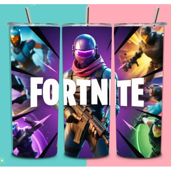 20oz Stainless Steel Tumbler with fortnite theme