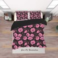 thumbnail image 1 of 3D Negro Rosa Flores Funda de edredón Set Ropa de cama Set Funda nórdica Fundas de almohada Sf114, 1 of 3
