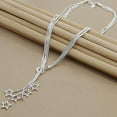 thumbnail image 3 of GKNET Starry Elegance 925 Sterling Silver Five Star Pendant Necklace Snake Chain-default, 3 of 5
