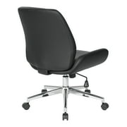 Office Star Products Black Faux Leather Chair with Chrome Finish Base