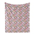 thumbnail image 1 of Garden Soft Flannel Fleece Throw Blanket, Feminine Composition of Flowers Nostalgic Vintage Arrangement Fresh Spring Season, Cozy Plush for Indoor and Outdoor Use, 60" x 80", Multicolor, by Ambesonne, 1 of 6