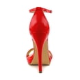 thumbnail image 4 of YDN Women Sexy Single Strap Open Toe Stiletto High Heel Sandals Ankle Strap Platform Pumps Dress Shoes Size 6.5 Red, 4 of 4