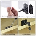 thumbnail image 2 of Uxcell Display Double Door Glass Lock for 5-8mm Glass Zinc Alloy Black Finish, 2 of 5