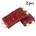 thumbnail image 1 of 2PCS Dog Chew Toy Spareribs Shaped Creative Puppy Rubber Toy Pet Teething Toy, 1 of 10