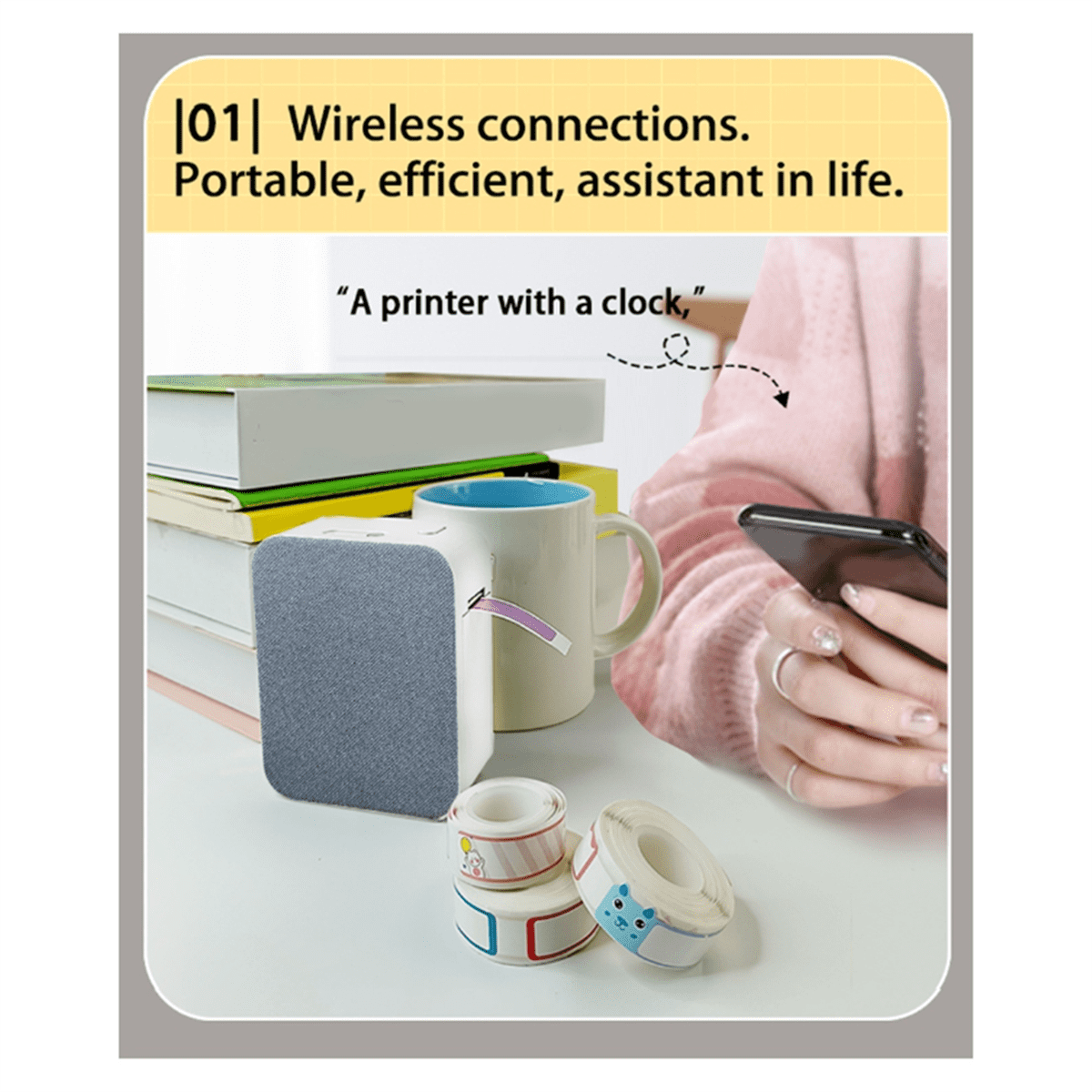 1 * label printer 1 * tape 1 * charging cable-As Shown