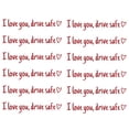 thumbnail image 1 of relayinert 12piece Drive Safe With Love Waterproof Vinyl Car Sticker For Rearview Mirror Safe Driving red, 1 of 6