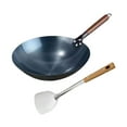 thumbnail image 3 of deevoka Wok Pan Cooking Wok Universal with Wooden Handle Gas Traditional Chinese Wok 40cm, 3 of 9