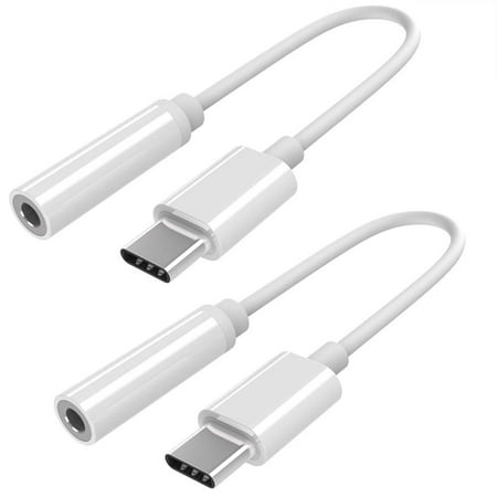 USB C Headphone Adapter [2 pack], Lighting to Type C 3.5mm Headphones/Earbuds Jack Dongle Adapter, Compatible with iPad Pro/ Google Pixel/ Nexus/Samsung/Moto/Huawei and all USB C port,