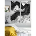 thumbnail image 3 of Black Grey Ombre Sheer Curtains 72 Inch Length 2 Panels Set for Living Room/Bedroom, Abstract Moire Art Geometric Modern Semi Curtain Sheers Drapes Rod Pocket Curtains Window Treatment 52''x72''x2, 3 of 7