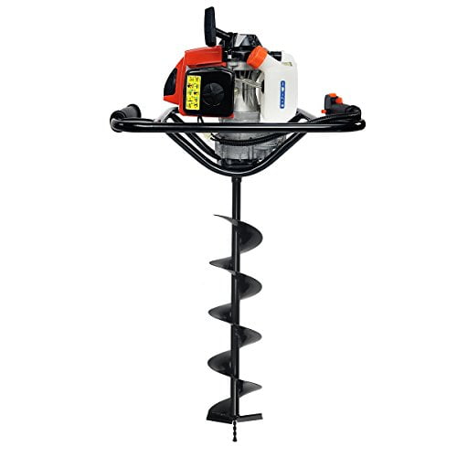 XtremepowerUS 63CC V-Type 2 Stroke Gasoline Post Hole Digger 1-Person Dig Auger with 6" inch Auger Bit (Digger + 6" Bit)