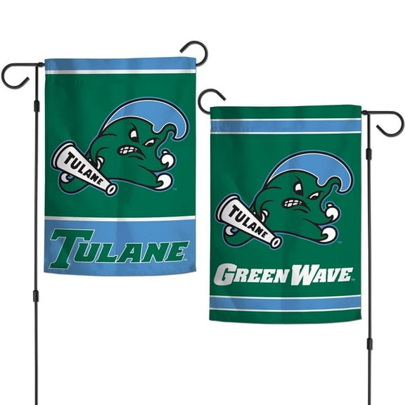 Tulane Green Wave 12.5” x 18" Double Sided Yard and Garden College Banner Flag Is Printed in the USA
