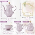 thumbnail image 2 of 22 pcs White Porcelain Tea Set for 6, Luxury British Style Tea/Coffee Cup Set with Golden Trim, Beautiful Tea Set for Women, Tea Party Set, Gift Package (With a Stand), 2 of 10
