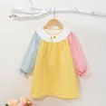 thumbnail image 2 of Rhuody 3-4 Years Dress For Girl Toddler Long Sleeve Round Neck Smocked Dress Baby Vintage Plaid Dresses Casual Girl Clothes Yellow, 2 of 9